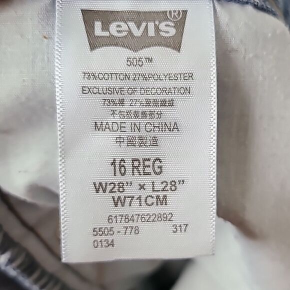 LEVI'S 505 Light Blue Wash Jeans Boys Size 16 (28W x 28L) Distressed Denim 28/28 - Picture 7 of 7